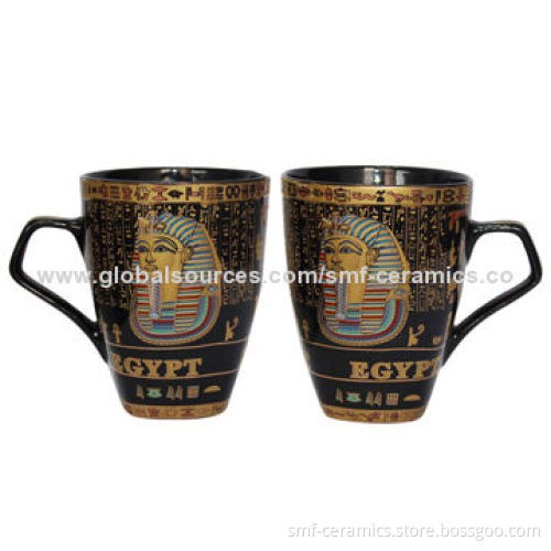 12oz Ceramic Mugs, Golden Decal Design, Suitable for Tea or Coffee, Gift PromotionNew